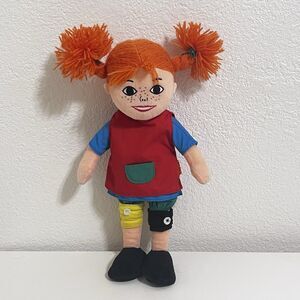 Pippi Longstocking Fabric Doll Plush Micki Leksaker Astrid Lindgren 12"